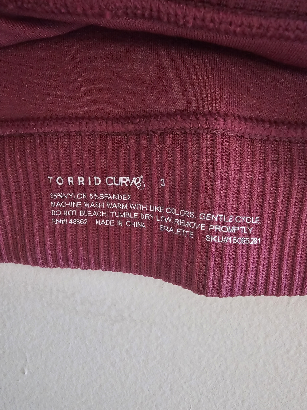Torrid Curve Ribbed Crop Tank in Berry - Picture 4 of 4